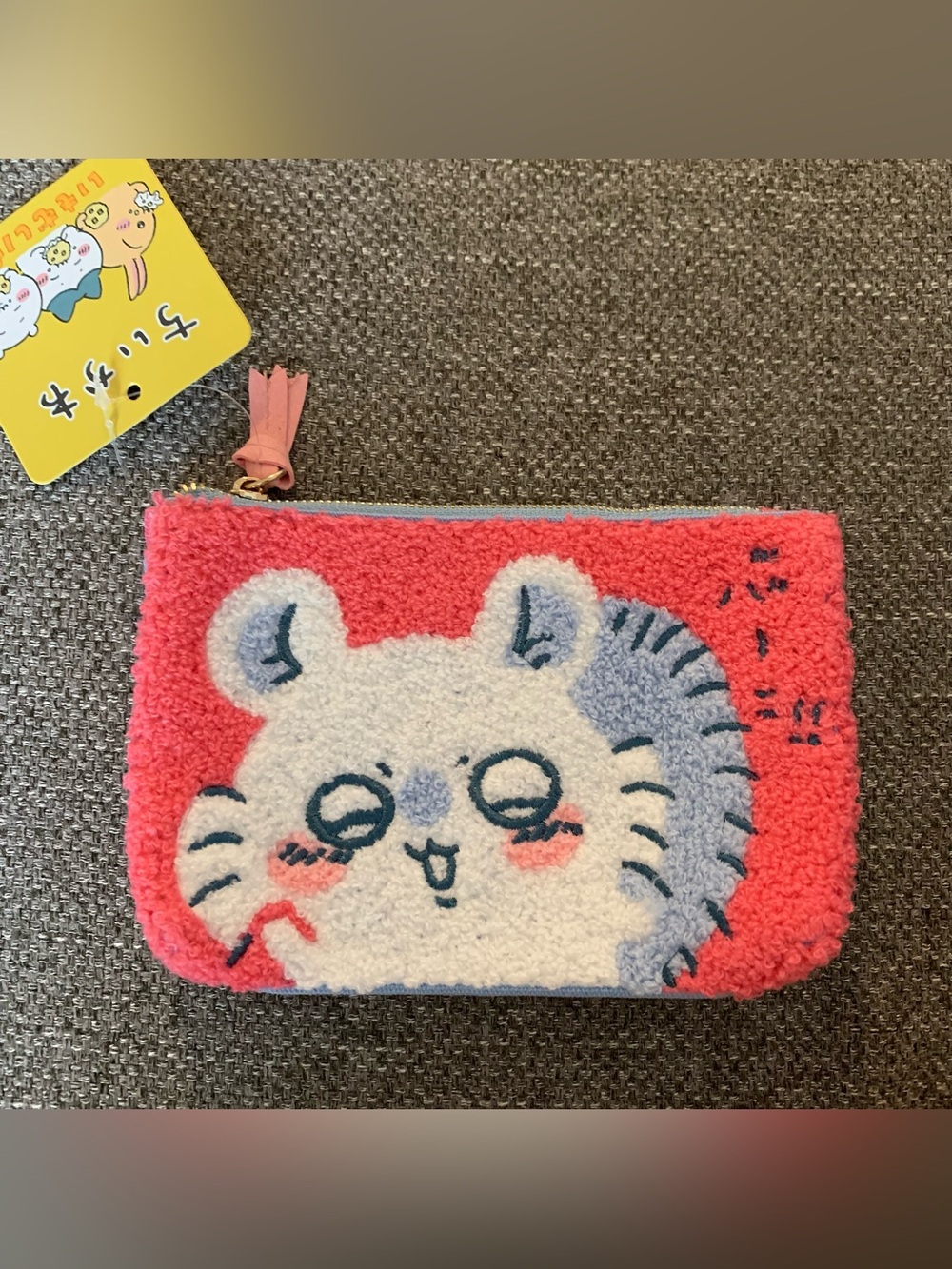 BNWT Japan Chiikawa Momonga Sagara Embroidered 3-Pocket Pouch